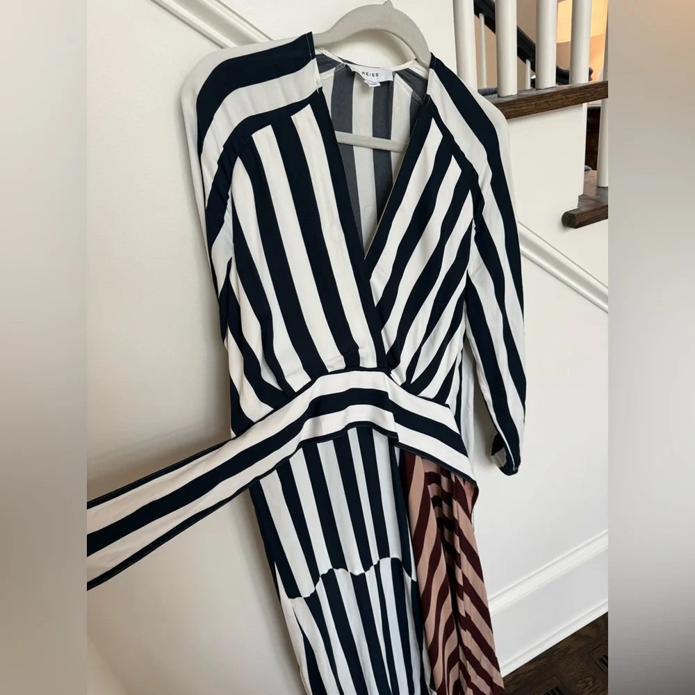 REISS Nola Colourblock Stripe Asymmetric Midi Dress – Excellent Condition - Picture 14 of 14